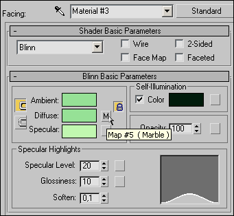 Рис. 20. Параметры настройки материала Facing