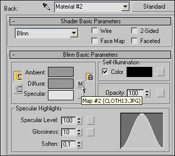 Рис. 27. Параметры настройки материала Back