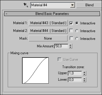 Рис. 30. Исходный вид параметров настройки материала Blend