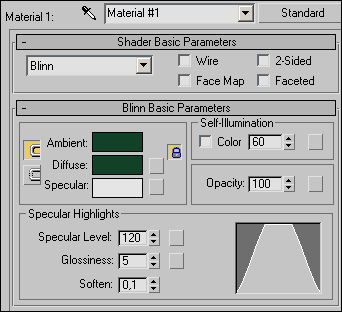 Рис. 31. Параметры настройки первого материала