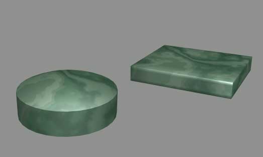 Рис. 33. Примитивы, текстурированные материалом типа Blend без маски