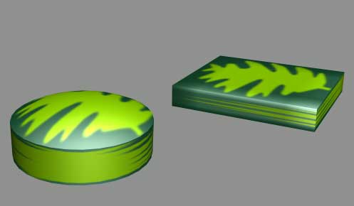 Рис. 36. Примитивы, текстурированные материалом типа Blend с маской