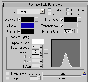 Рис. 61. Настройка параметров свитка Raytrace Basic Parameters