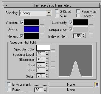 Рис. 61. Настройка параметров свитка Raytrace Basic Parameters 