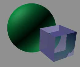 Рис. 62. Вид сцены при минимальном отражении и средней прозрачности