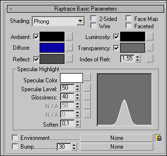 Рис. 72. Настройка параметров свитка Raytrace Basic Parameters 