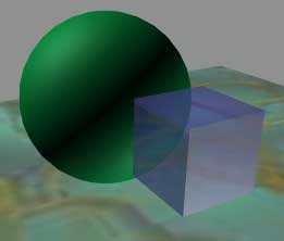Рис. 74. Вид сцены с частичным отражением, но без преломления