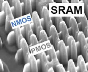 Внешний вид ячеек памяти tri-gate SRAM