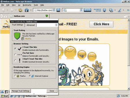 Переключение на движок Internet Explorer