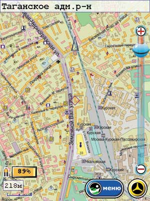 Рис. 17. Программа-навигатор PocketGPS Pro Moscow