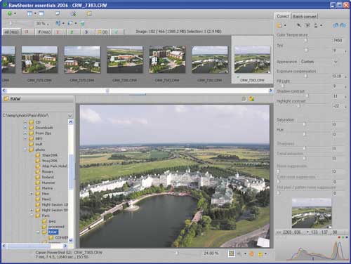 Окно программы RAW Shooter Essentials 2006