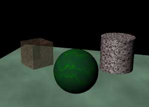 Рис. 15. Вид сцены после корректировки параметров текстурных материалов