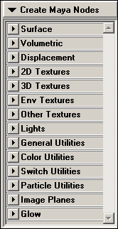 Рис. 2. Область создания узлов (представлены все категории по умолчанию)