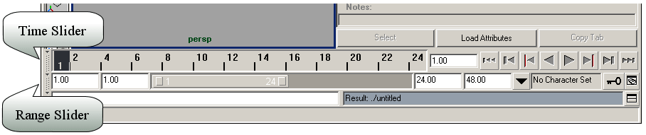 Рис. 1. Time Slider и Range Slider