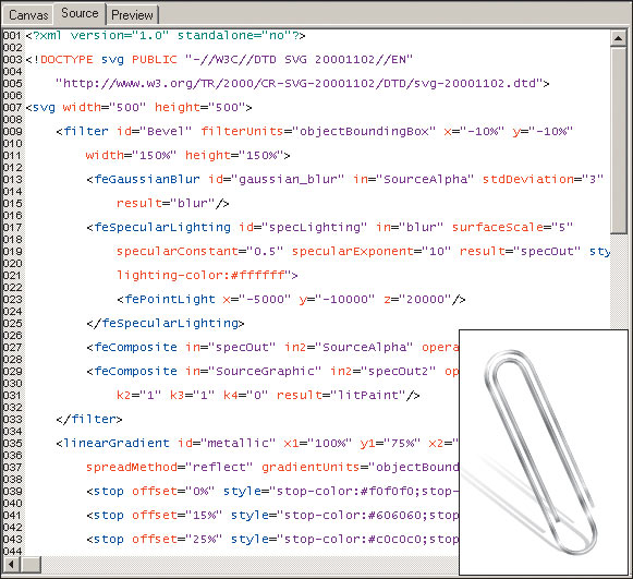 Рис. 1. Фрагмент SVG-файла вместе