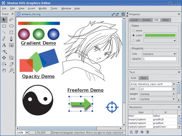 Рис. 9. Визуальное редактирование изображения в Sketsa