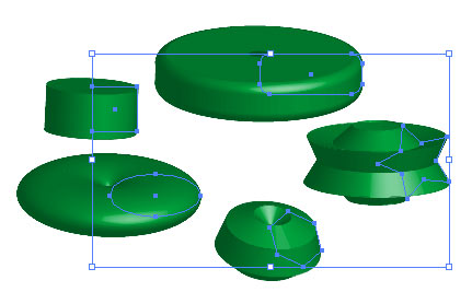 Рис. 1. Примеры моделей вращения вместе с исходными графическими примитивами