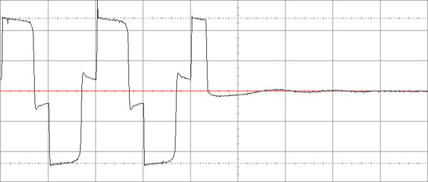 Рис. 17. Восстановление питания от электросети и конец заряда батарей SVEN Power Smart 1000