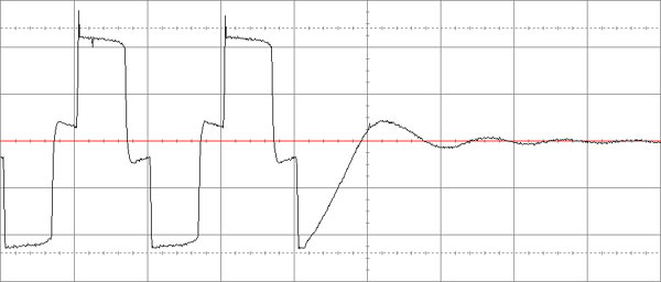 Рис. 19. Восстановление питания от электросети и конец заряда батарей Z-power UPS 1000