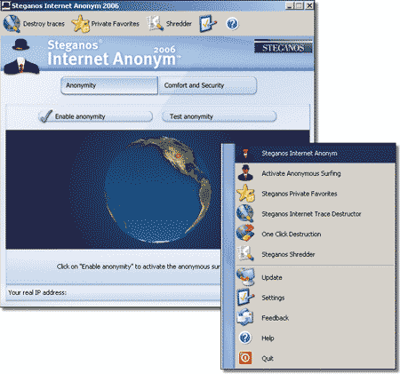 Работа в Интернете под управлением Steganos Internet Anonym