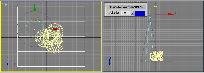 Рис. 29. Установка синего прожектора