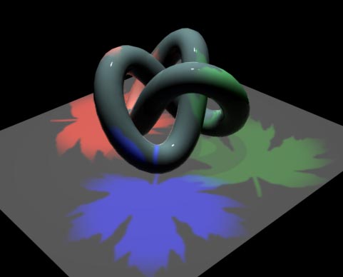 Рис. 38. Сцена с фигурными цветными прожекторами