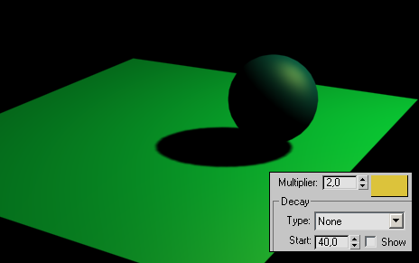 Рис. 7. Изменение вида сцены в результате смены цвета источника
