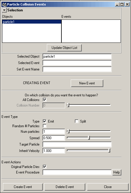 Рис. 9. Окно редактора ParticleCollisionEvents