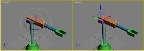 Рис. 19. Положение опорной точки: изначально (слева) и после перемещения (справа)