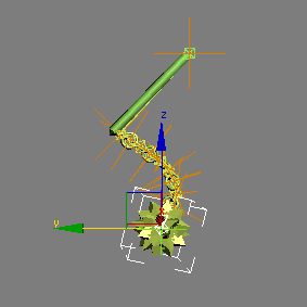 Рис. 13. Перемещение конечного эффектора после назначения цепи IK -контроллера