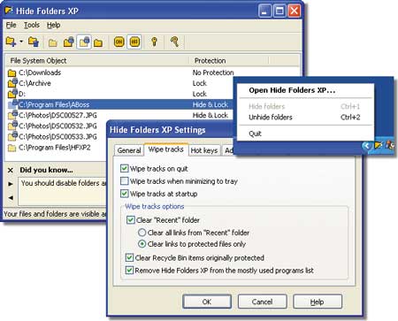 Защита секретных папок при помощи Hide Folders XP