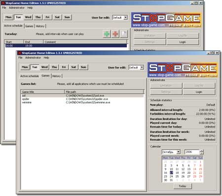 Составление игрового расписания при помощи программы StopGame Home Edition