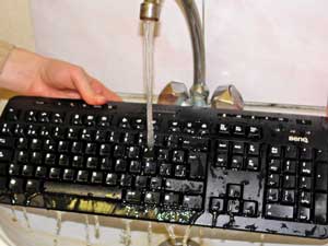 Клавиатуры принимают водные процедуры Клавиатуры принимают водные процедуры