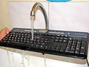 Клавиатуры принимают водные процедуры Клавиатуры принимают водные процедуры