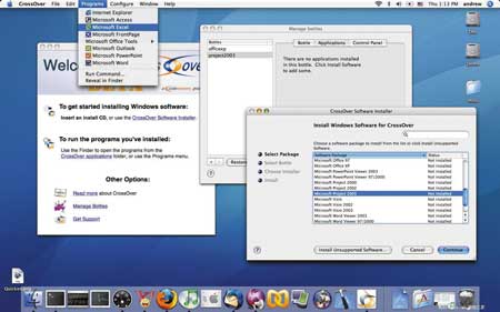 Программа CrossOver Mac от компании CodeWeavers не требует установки Windows, а просто запускает Windows-приложения в Mac OS X Программа CrossOver Mac от компании CodeWeavers не требует установки Windows, а просто запускает Windows-приложения в Mac OS X