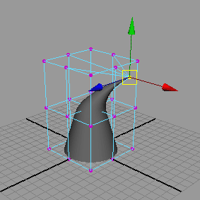 Рис. 2. Деформирование конуса с использованием Lattice