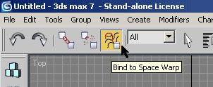 Рис. 18. Выбор инструмента BindtoSpaceWarp