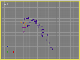 Рис. 19. Перемещение частиц после назначения им гравитационной деформации