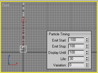 Рис. 8. Корректировка параметров свитка ParticleGeneration