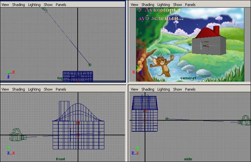 Рис. 28. Вид окон проекций после настройки параметров камеры