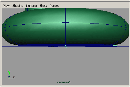 Рис. 9. Начальный вид сцены из камеры