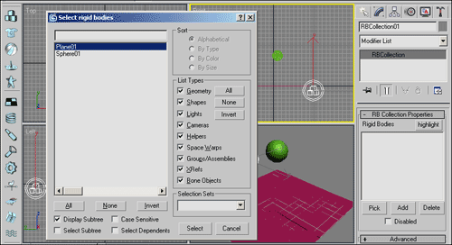 Рис. 5. Включение плоскости в коллекцию RBCollection