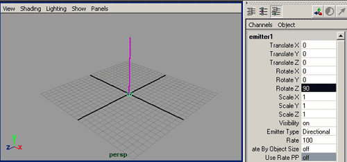 Рис. 10. Результат изменения направления вектора эмиттера