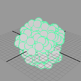 Рис. 14. Вид частиц типа BlobbySurface в окне Persp