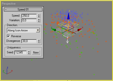 Рис. 14. Изменение характера полета частиц