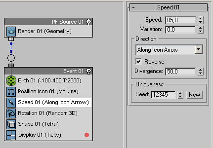 Рис. 27. Настройка параметров перемещения частиц