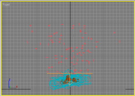 Рис. 29. Вид системы частиц после настройки параметров их генерации и изменения характера их жизни