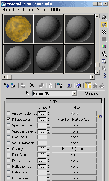 Рис. 35. Динамический материал для искр