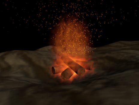 Рис. 40. Горящий костер