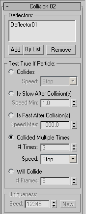 Рис. 61. Параметры настройки критерия Collision для события Event 02